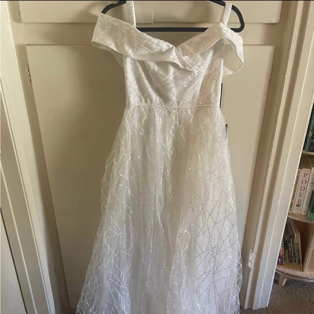 Lulu's White Sequin Embellished Dress